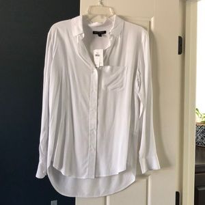 Banana Republic white long sleeve collared shirt S